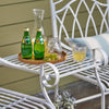 SoBuy OGT44-W Set mobilier grădină 2 persoane bancă cu masă integrată 2 locuri, masă bistrou, bancă grădină
