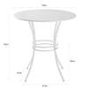 SoBuy OGT46-W Masă de grădină rotundă Ø 70 cm Masă de bistro Masă rotundă pentru bucătărie sau terasă exterioară