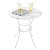 SoBuy OGT46-W Masă de grădină rotundă Ø 70 cm Masă de bistro Masă rotundă pentru bucătărie sau terasă exterioară