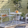 SoBuy OGT46-W Masă de grădină rotundă Ø 70 cm Masă de bistro Masă rotundă pentru bucătărie sau terasă exterioară