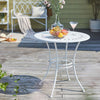 SoBuy OGT46-W Masă de grădină rotundă Ø 70 cm Masă de bistro Masă rotundă pentru bucătărie sau terasă exterioară