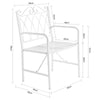 SoBuy OGT47-W Scaun de grădină pentru exterior pentru 1 persoană din metal Fotoliu de grădină cu cotiere pentru balcon, terasă