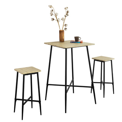 SoBuy OGT48-N Lot Table et 2 Tabourets de Bar Ensemble Table de Bar + Chaises de Bar Salle à manger et Salon