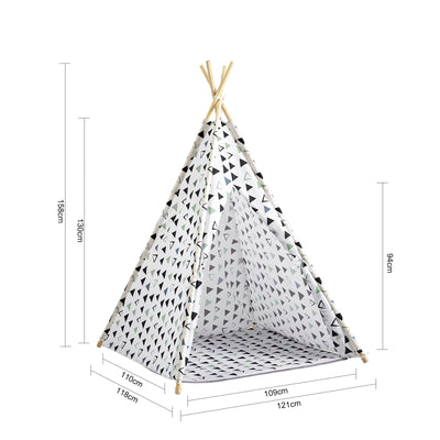 SoBuy OSS03-A02 Cort pentru copii Tipi cu saltea Cort de joacă pentru copii Indian Teepee