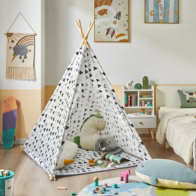 SoBuy OSS03-A02 Cort pentru copii Tipi cu saltea Cort de joacă pentru copii Indian Teepee