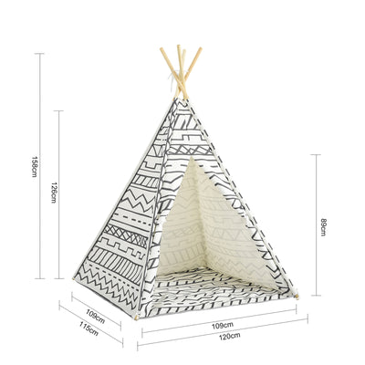 SoBuy OSS03-A03 Tipi Enfant Tente pour Enfant avec Tapis De Sol Indian Teepee Tente de Jeu pour Enfants