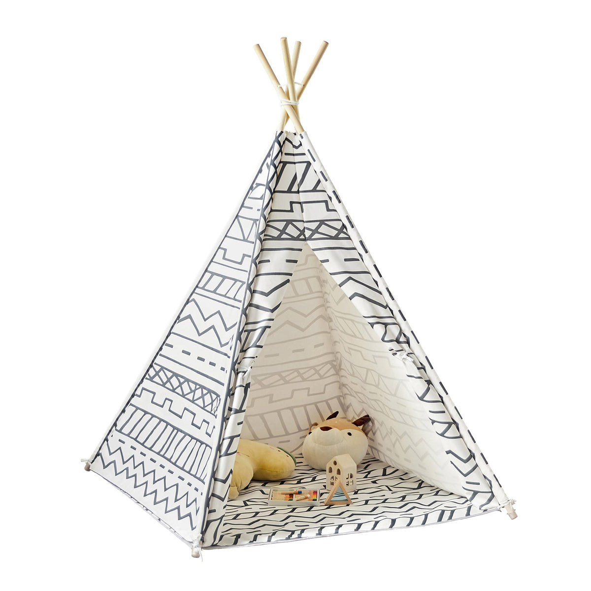 SoBuy OSS03-A03 Tipi Enfant Tente pour Enfant avec Tapis De Sol Indian Teepee Tente de Jeu pour Enfants
