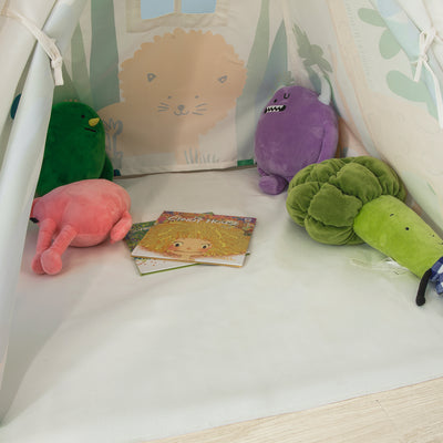 SoBuy OSS03-F Tipi Tente pour Enfant Dessin animé Forêt avec Tapis De Sol