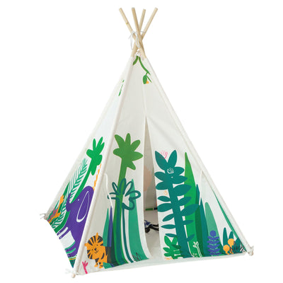 SoBuy OSS03-F Tipi Tente pour Enfant Dessin animé Forêt avec Tapis De Sol