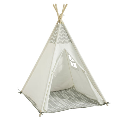 SoBuy OSS03-WHG Tipi Enfant Tente pour Enfant avec Tapis De Sol Indian Teepee Tente de Jeu pour Enfants