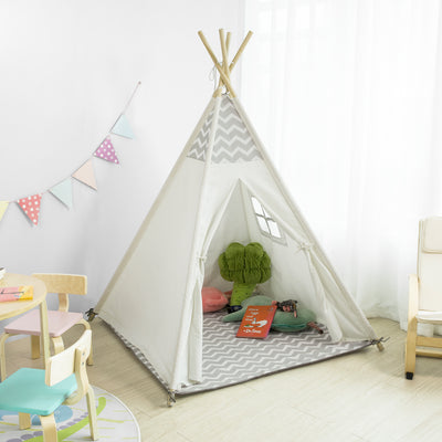 SoBuy OSS03-WHG Tipi Enfant Tente pour Enfant avec Tapis De Sol Indian Teepee Tente de Jeu pour Enfants