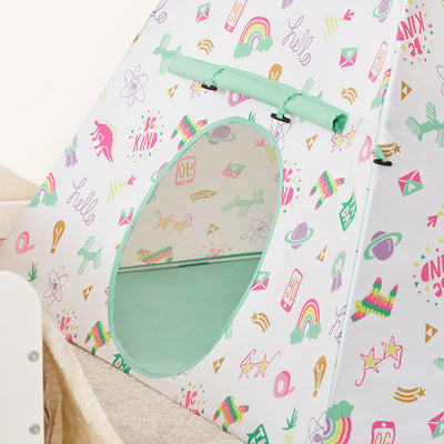 SoBuy OSS06 Tipi Enfant avec Sac de Transport Tente Indian Teepee Tente de Jeu pour garçons et Filles, Cadeau Enfants