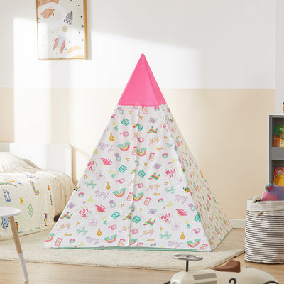 SoBuy OSS06 Tipi Enfant avec Sac de Transport Tente Indian Teepee Tente de Jeu pour garçons et Filles, Cadeau Enfants