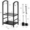 SoBuy SDA01-SCH Porte Bûches Serviteur de Cheminée avec 4 Outils Ensemble d‘outilspour Intérieur Extérieur
