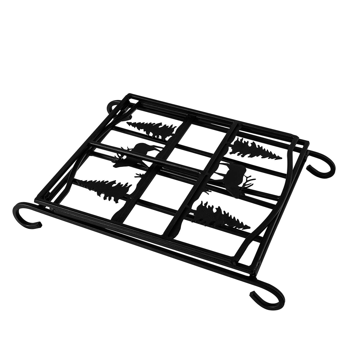 SoBuy SDA05-SCH Serviteur de Cheminée Pliant Wapitis Porte Bûches Pliable Range-Bûches Anthracite Grande Capacité
