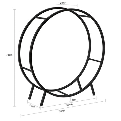 SoBuy SDA06-SCH Porte-Bûches Rond Serviteur de Cheminée Robuste Range-Bûches Support pour Bois de Chauffage