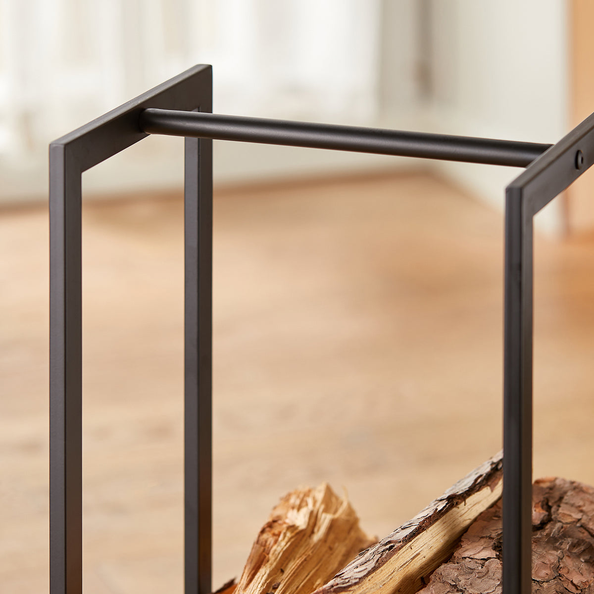 SoBuy SDA07-SCH Porte-Bûches de Cheminée Range-Bûches Solide en métal Support pour Bois de Chauffage