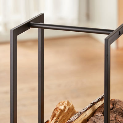 SoBuy SDA07-SCH Porte-Bûches de Cheminée Range-Bûches Solide en métal Support pour Bois de Chauffage