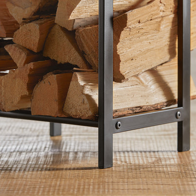 SoBuy SDA07-SCH Porte-Bûches de Cheminée Range-Bûches Solide en métal Support pour Bois de Chauffage