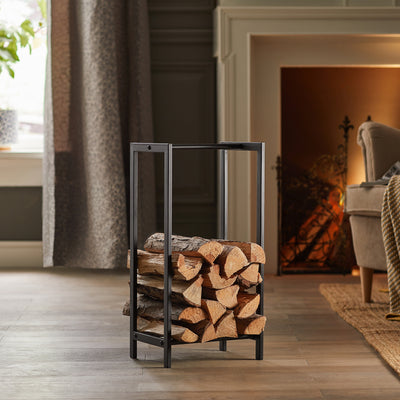 SoBuy SDA07-SCH Porte-Bûches de Cheminée Range-Bûches Solide en métal Support pour Bois de Chauffage
