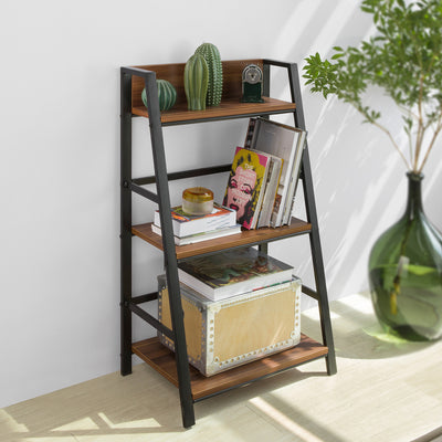 SoBuy STR01-N Bibliotecă Scăriță cu 3 Niveluri pentru Living Birou Bucătărie Baie Mobilier de Depozitare