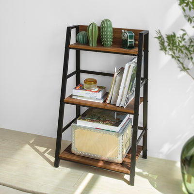SoBuy STR01-N Bibliotecă Scăriță cu 3 Niveluri pentru Living Birou Bucătărie Baie Mobilier de Depozitare