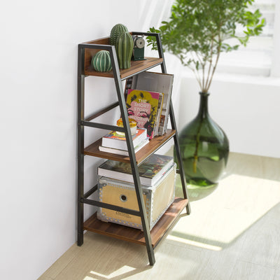 SoBuy STR01-N Bibliotecă Scăriță cu 3 Niveluri pentru Living Birou Bucătărie Baie Mobilier de Depozitare