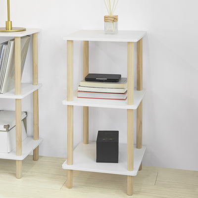 SoBuy STR02-K-WN Dulap de depozitare, bibliotecă, raft cu 3 niveluri, raft de bucătărie, raft universal
