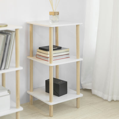 SoBuy STR02-K-WN Dulap de depozitare, bibliotecă, raft cu 3 niveluri, raft de bucătărie, raft universal