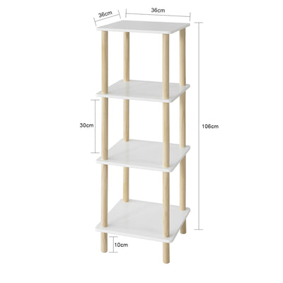 SoBuy STR03-K-WN Raft de depozitare Bibliotecă Raft cu 4 polițe Raft de bucătărie