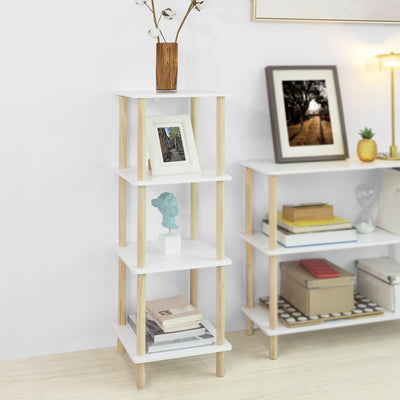 SoBuy STR03-K-WN Raft de depozitare Bibliotecă Raft cu 4 polițe Raft de bucătărie