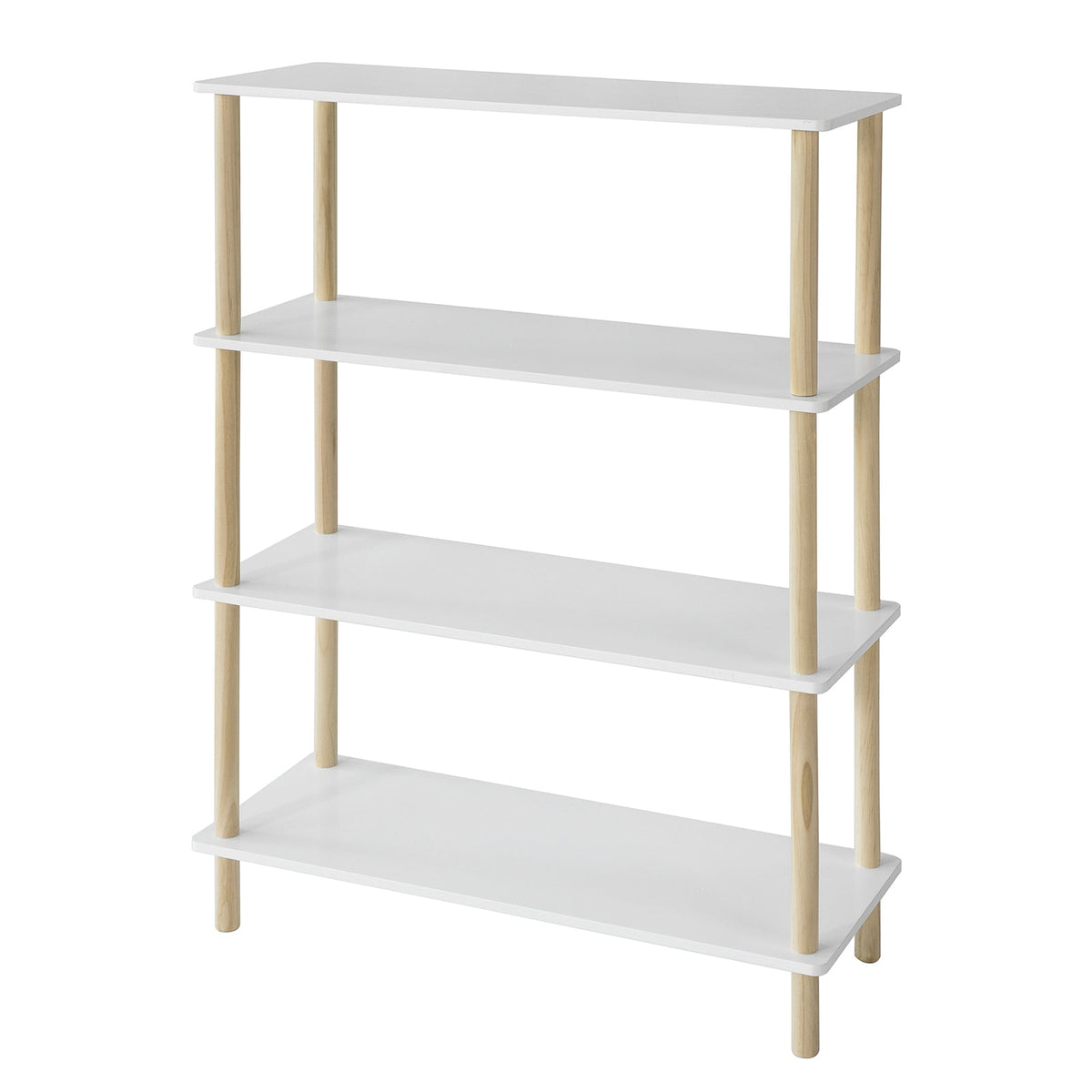 SoBuy STR03-WN Étagère de rangement Bibliothèque Étagère avec 4 tablettes Étagère de cuisine Étagère polyvalente