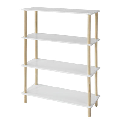 SoBuy STR03-WN Étagère de rangement Bibliothèque Étagère avec 4 tablettes Étagère de cuisine Étagère polyvalente
