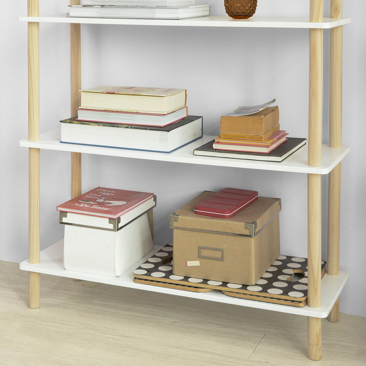 SoBuy STR04-WN Raft de depozitare Bibliotecă Raft cu 5 polițe Raft de bucătărie
