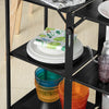 SoBuy SVW02-Sch Desserte de Cuisine Pliante Chariot de Bar Desserte à Roulettes