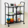 SoBuy SVW02-Sch Desserte de Cuisine Pliante Chariot de Bar Desserte à Roulettes