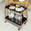 SoBuy SVW08-SCH Chariot de Bar Desserte sur Roulettes Chariot de Service Cuisine en Métal