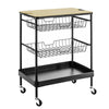 SoBuy SVW09-SCH Chariot de Rangement à l'île de Cuisine Desserte à roulettes avec Plateau Repas Amovible