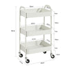 SoBuy SVW11-W Cărucior de depozitare mobil pe 3 niveluri cu 3 rafturi din metal