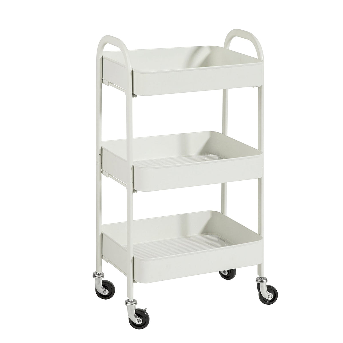 SoBuy SVW11-W Chariot de Rangement à 3 Niveaux Mobile à 3 Etagères en Métal