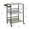 SoBuy SVW16-HG Cărucior de Bar, Serviciu în Stil Industrial, pentru Cuptor cu Microunde, cu 3 Rafturi și 1 Mâner